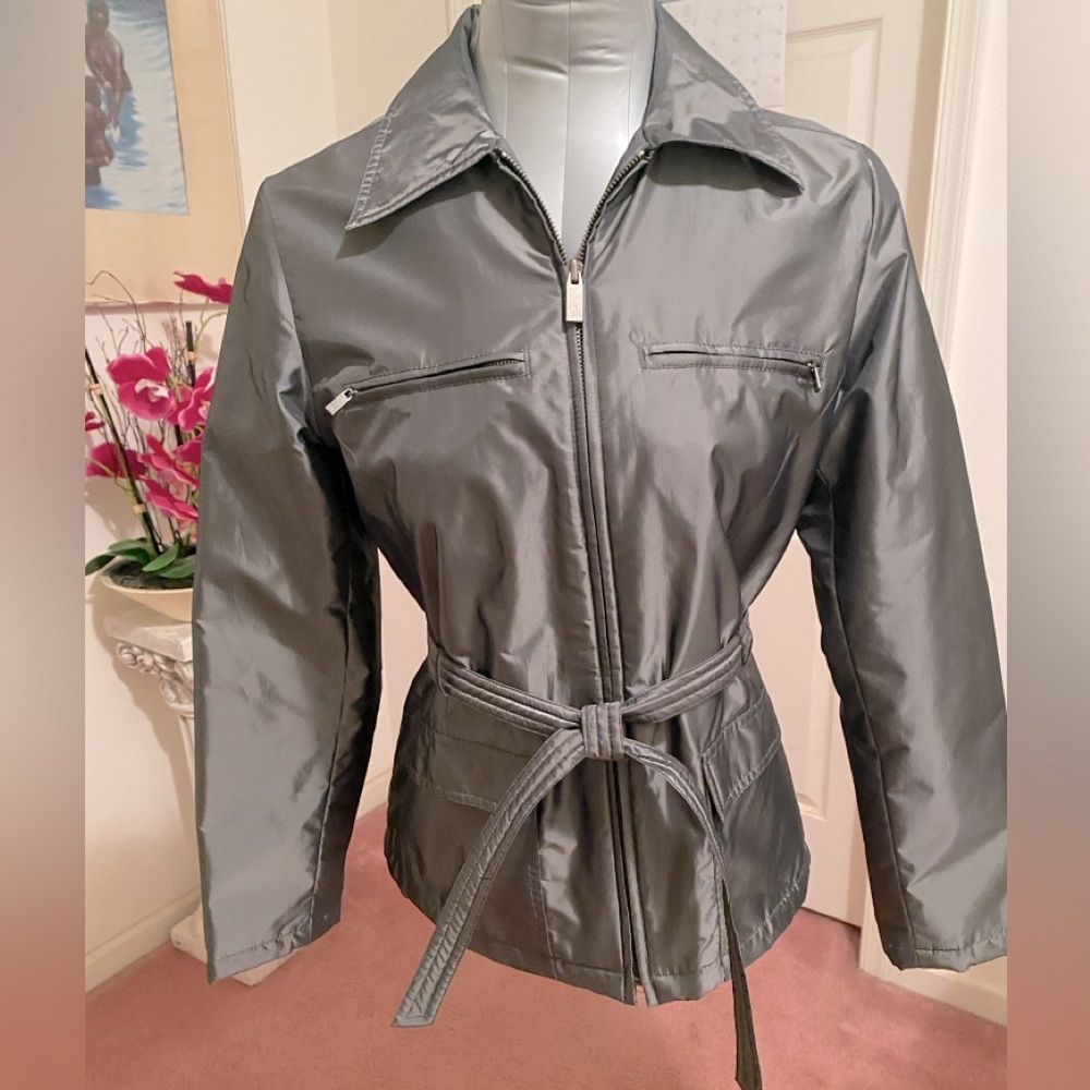 Braetan Gray Women's Belted Zip Front Jacket